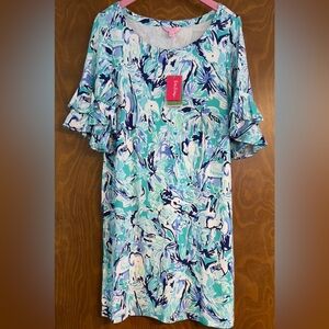 NWT Lilly Pulitzer Lula dress in Tropical Tur Elephant Appeal Size L